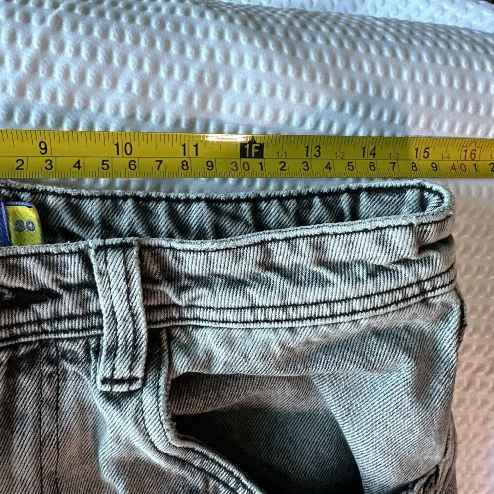 Empire Relaxed baggy jean black Distressed denim Mens size 30Wide Leg